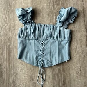 Denim corset princess polly top size 6